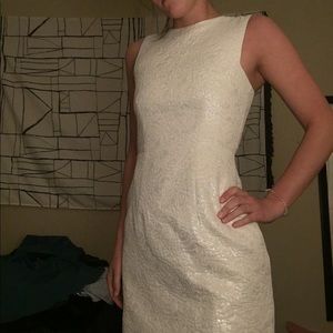 H&M formal silver and white bodycon dress